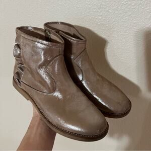 Elephantito 🐘 bronze shimmer gold ruffle ankle boots booties 36/5